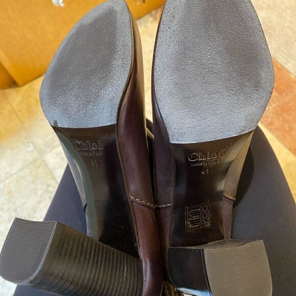 Chloe brown leather boot with wraparound straps- size 41 - Picture 4 of 16